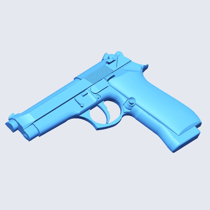 Пистолет "Беретта" (3D модель барельефа)
