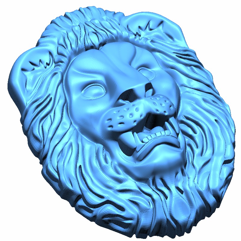 Голова льва - 2 (барельеф 3D)