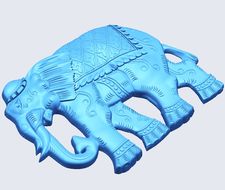 Слон (3D модель барельефа)