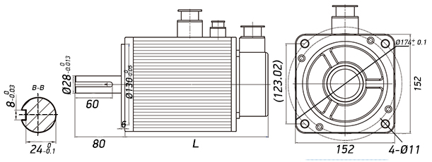 Чертеж для Серводвигатель ACSM150-G18020LZ